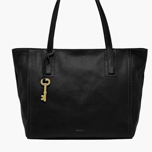 Fossil Emma Tote Black Leather